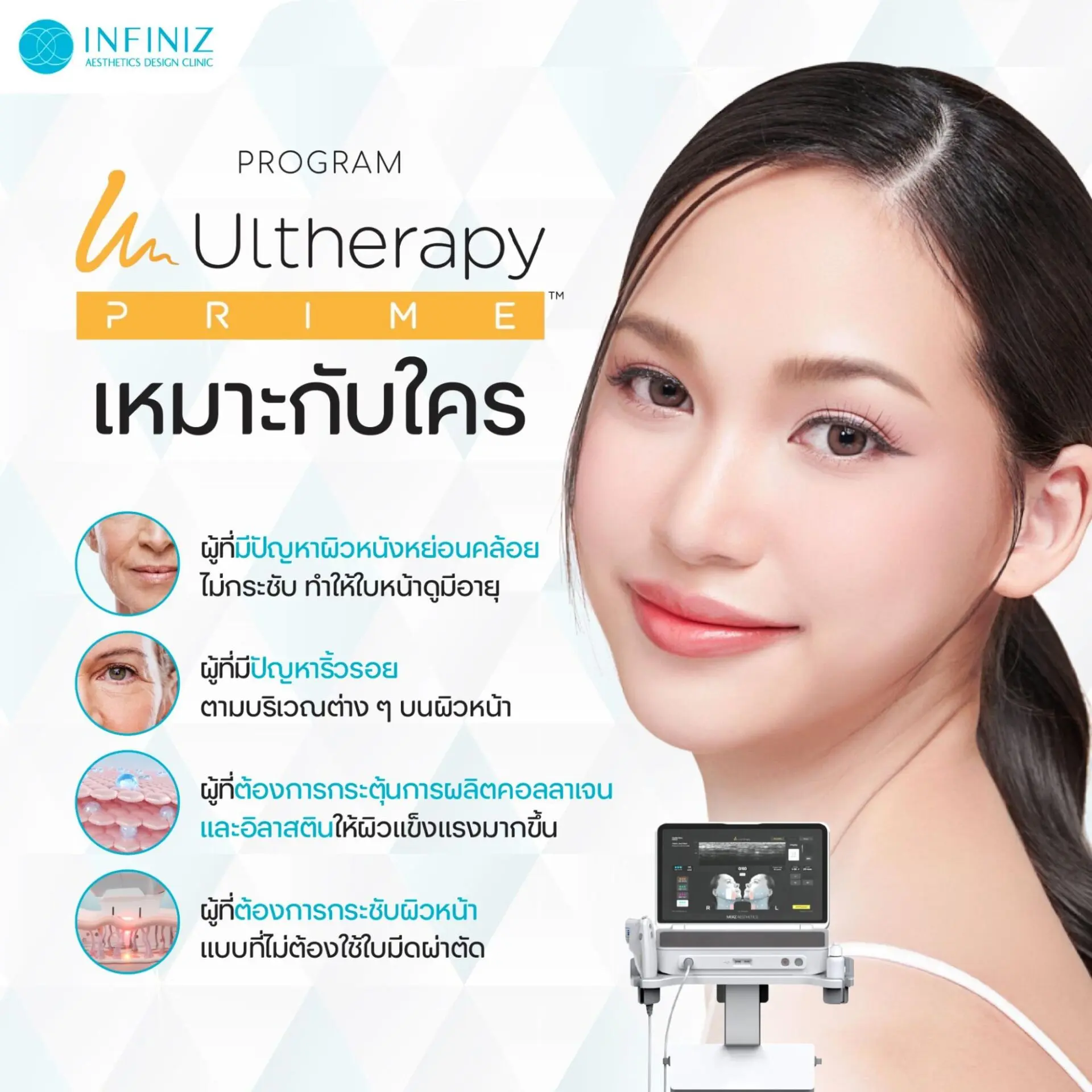 โปรแกรม Ulthera Prime ยกกระชับผิวที่ได้ผลประทับใจกว่าเดิม! 5 เช็กตัวเองก่อน โปรแกรม Ulthera Prime เหมาะกับใครบ้าง?